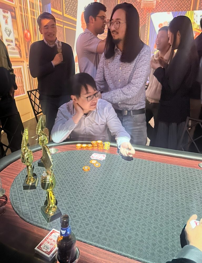 Blackjack table rental set up for a party event in New Jersey