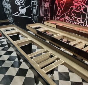 Venture shuffleboard installation and precision leveling by specialists